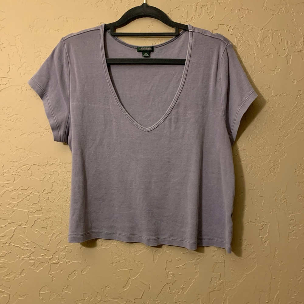 Purple v-neck crop top